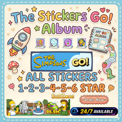 Stickers Monopoly_Go  The Simpsons-Go! All Sticker 1 -6  24/7 Available