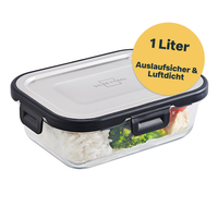 Vorratsdose Voratsdose Glas 1 Liter Vorratsbox Silberthal Deckel Aufbewahrung