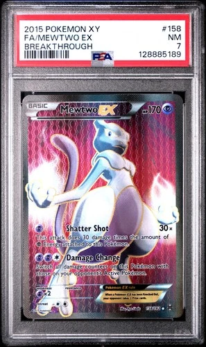 2015 POKEMON XY BREAKTHROUGH MEWTWO EX #158 PSA 7 NEAR MINT #128885189