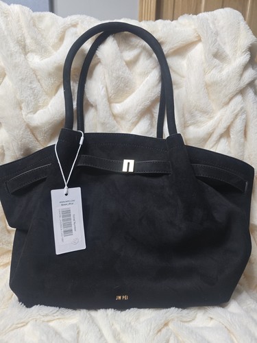 New w/Tags JW PEI Women's Hana Medium Faux Suede Tote Bag - Black
