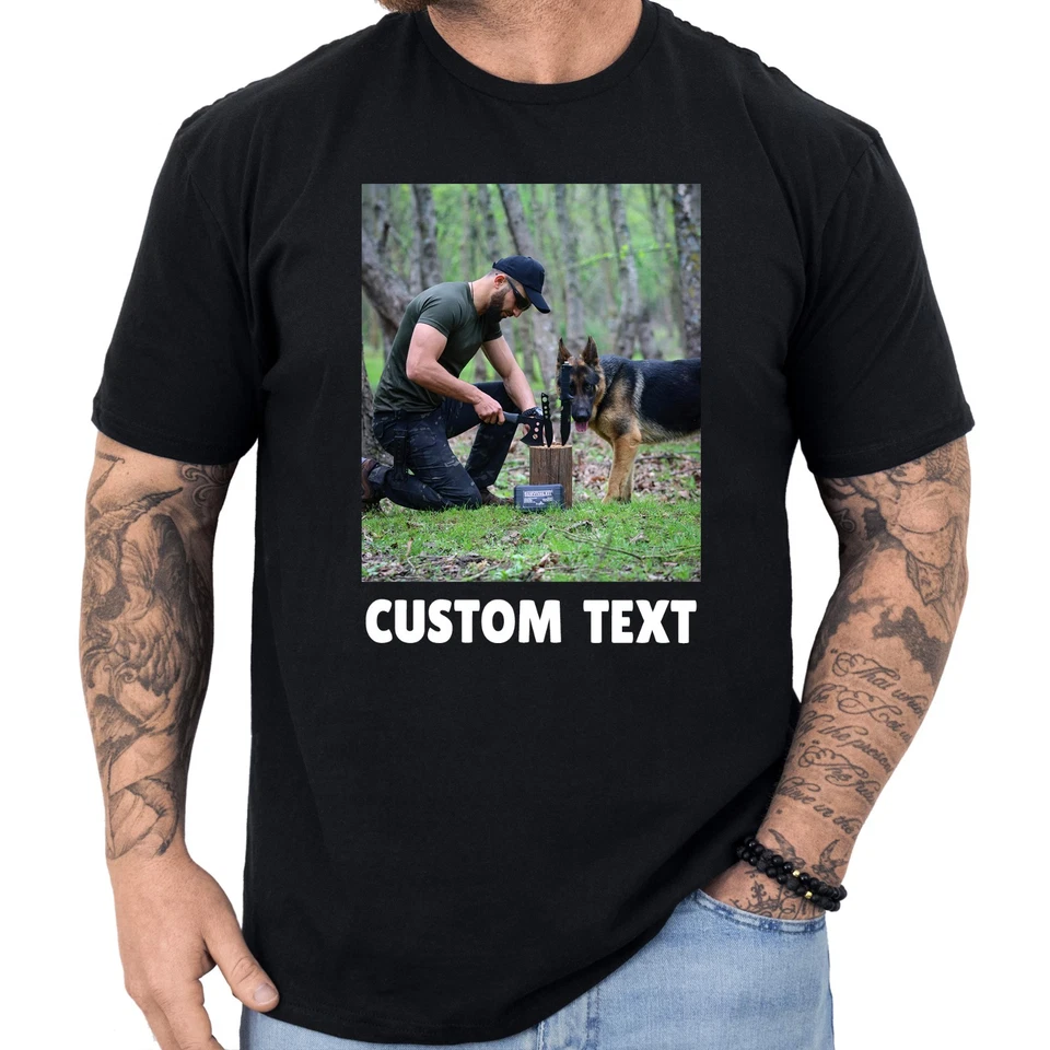 Personalized Photo T-shirt Custom Picture Gifts Your Image and Text Here S-3XL - Image 1 of 4