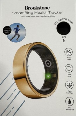 Brand New Brookstone Smart Ring Health Tracker, Size 6, Waterproof, Sealed