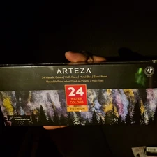 Arteza Metallic Watercolor Paints, Set of 24 Half Pans Unique Colors Brand New!