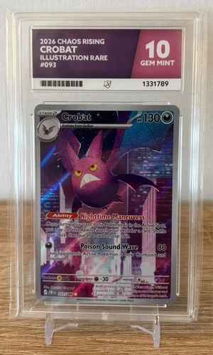 Pokémon Crobat 093/086 Chaos Rising Illustration Rare ACE 10 Colour Match
