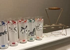 Vintage Set of 5 Libby Carousel Frosted Circus Merry Go Round Highball Glasses