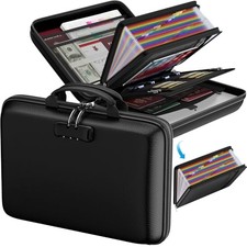 Fireproof Document Box with Lock, Hard Case Fire  Water Resistant File