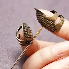  Stainless Steel Sewing Thimble Finger Protectors 4pc Preventing Needle Stabbing