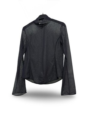 Mame Kurogouchi Uniqlo Mesh Sheer Top Long Sleeve Black Size S