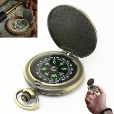 Vintage Compass Pocket Brass Watch Style Military Army Outdoor Camping Hiking