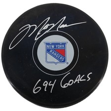 Mark Messier New York Rangers Autographed Signed Inscribed '694 Goals' Puck