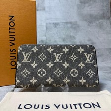 Louis Vuitton long wallet denim gray M81858 monogram