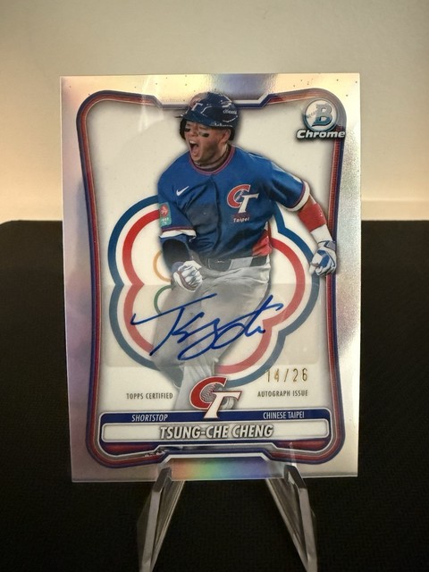 2026 Bowman Chrome Baseball TSUNG-CHE CHENG WBC Flagge Refraktor AUTO /26