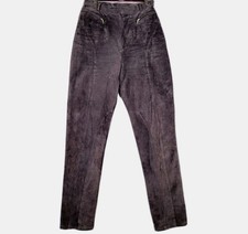 VS2 By Vakko Pants Women's 8 Suade Leather High Rise Chocolate Brown Skinny