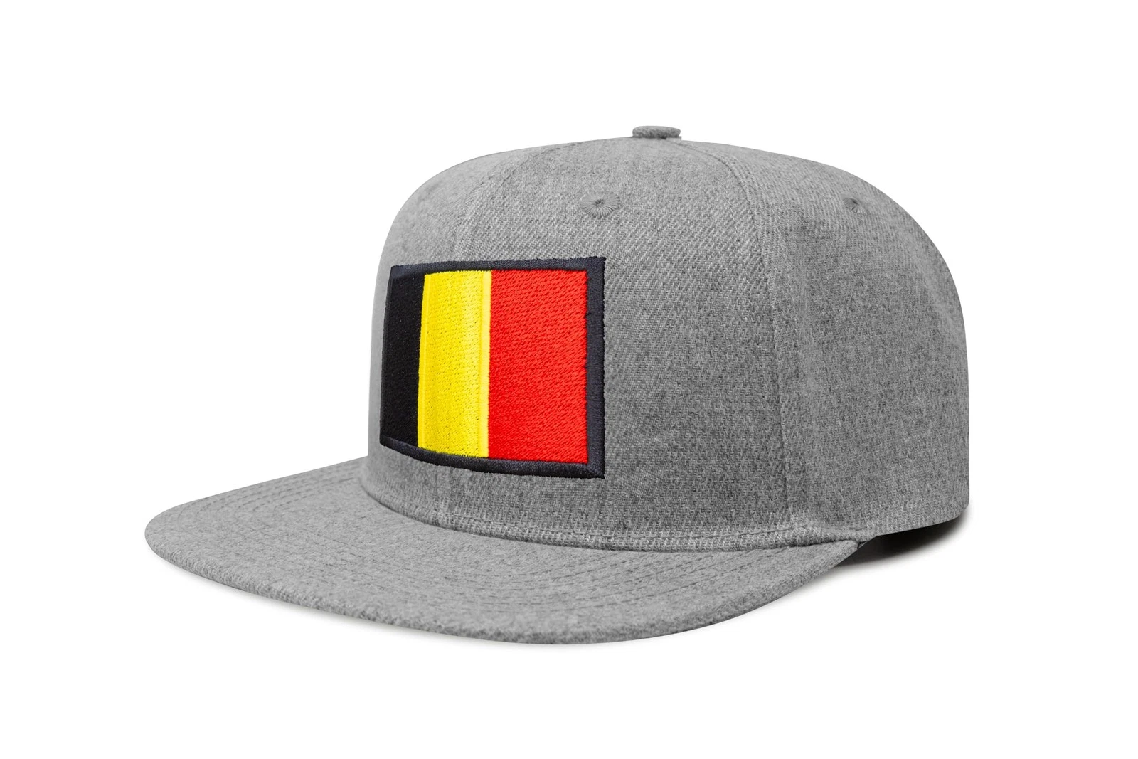 Country Hat, Adjustable Snapback Trucker Baseball Cap (Belgium, Grey Flatbill)