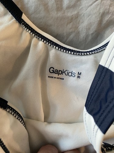 Traje de baño Gap niños niñas talla mediana 8 Tankini 2 piezas rayas y flores nuevo con etiquetas - Imagen 4 de 9