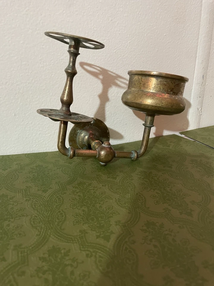 Antique brass mounted bathroom soap and toothbrush holder - Image 2 of 2