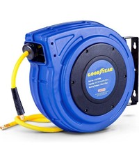 Goodyear Air Hose Reel Retractable 38 X 50 Polymer Hose 300psi - Blueyellow