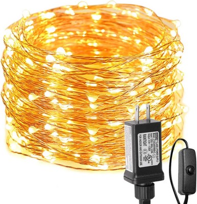 Lighting EVER Plug in Fairy Lights with Switch 66 ft 200 LED String Lights, Warm