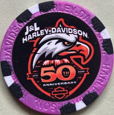 Harley Davidson Wide Print 50th Poker Chip J & L HD in Sioux Falls, South Dakota