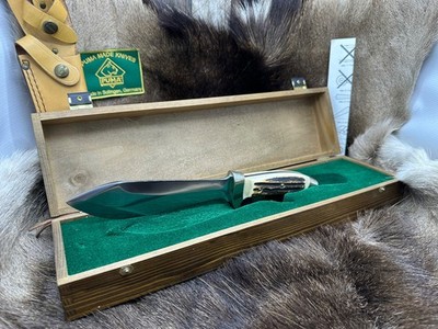 1983  Vintage Puma Rudemann Knife With Stag Handles & Tag Mint Presentation Box