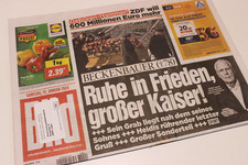 Bildzeitung 13.01.2024 January birth birthday Franz Beckenbauer peace peace
