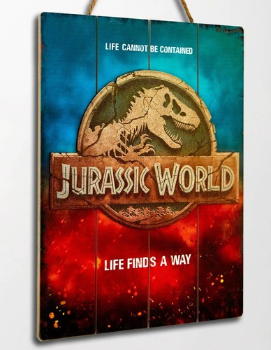 DR.COLLECTOR - WOODARTS 3D HOLZDRUCK- JURASSIC WORLD LOGO NEU/OVP 30x40cm - Picture 3 of 7