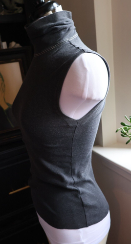 Brunello Cucinelli Grey Mock Turtle Neck Sleeveless Knit Women’s Top SM Italy - Picture 3 of 6