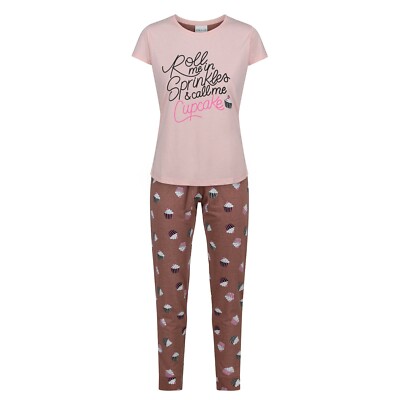 Piece Cupcake Pjs Bake Off Cupcake Pyjamas Set New Womens Cotton