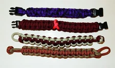 Lot of 4 7" Paracord Bracelets in Assorted Colors Lot 2of6