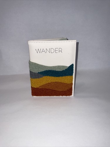 Landscape Needle Art Passport Cover Travel Wallet Document Holder Vegan Leather