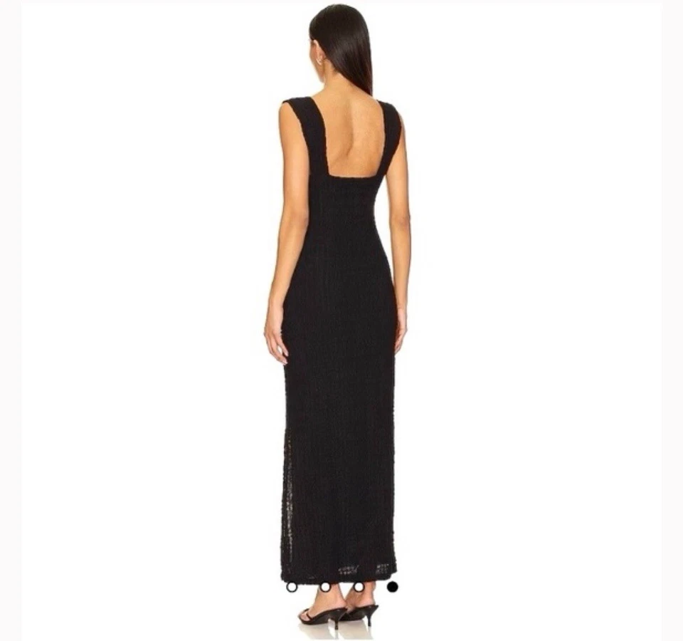 Vestido midi ceñido al cuerpo Free People Eleni negro nuevo sin etiquetas talla mediana *AGOTADO EN LÍNEA* Foto 2 de 3