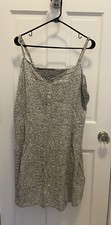 Gap Cami Fit & Flare Midi Dress Size XL Green/ WhiteDots Smocked Back NWT
