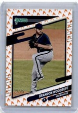 BRANDON WOODRUFF 2021 DONRUSS BASEBALL ON FIRE /75 MILWAUKEE BREWERS *10234