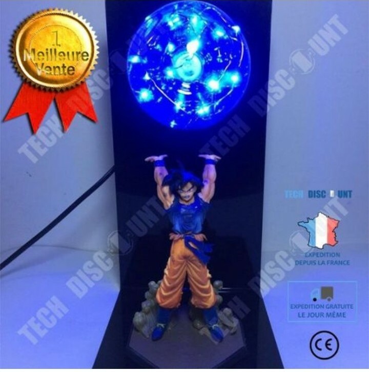 Figura Dragon Ball Lámpara Led Son Goku Genkidama Luz Nocturna Manga