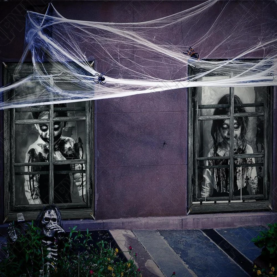 2 cortinas de Halloween aterradoras para decoración de puertas de pared de fiesta 31,5 x 47,24"" / 80 x 120 cm Foto 4 de 4