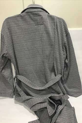 NWT Womens Matilda Jane Good Hart GH Houndstooth Trench Coat Black White Sz.LRG - Picture 7 of 10