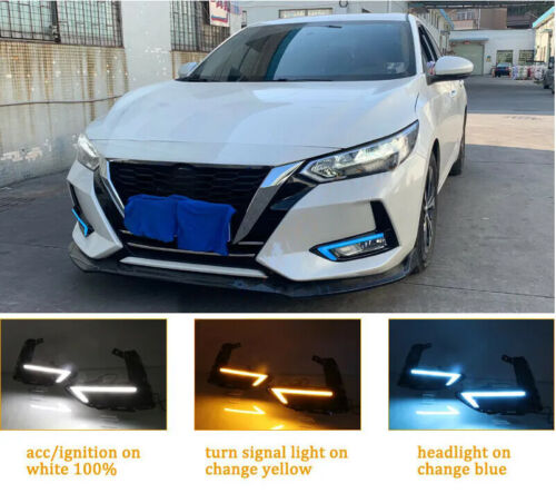 3 Color DRL LED Daytime Running Lights Fog Lamps Set For Nissan Sentra 2020-2023 - Foto 10 di 10