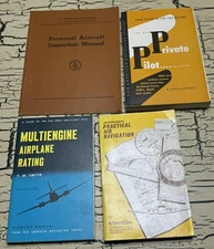 4 Airplane Aircraft Book Lot Multiengine Jeppesen Air Navigation Private Pilot