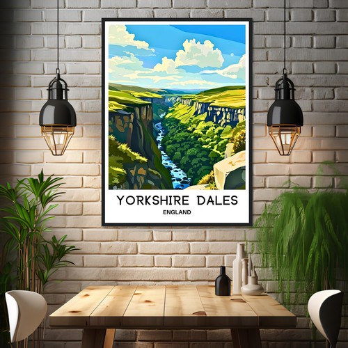 Yorkshire Dales National Park Travel Print Poster England Lover Gift - Picture 2 of 10
