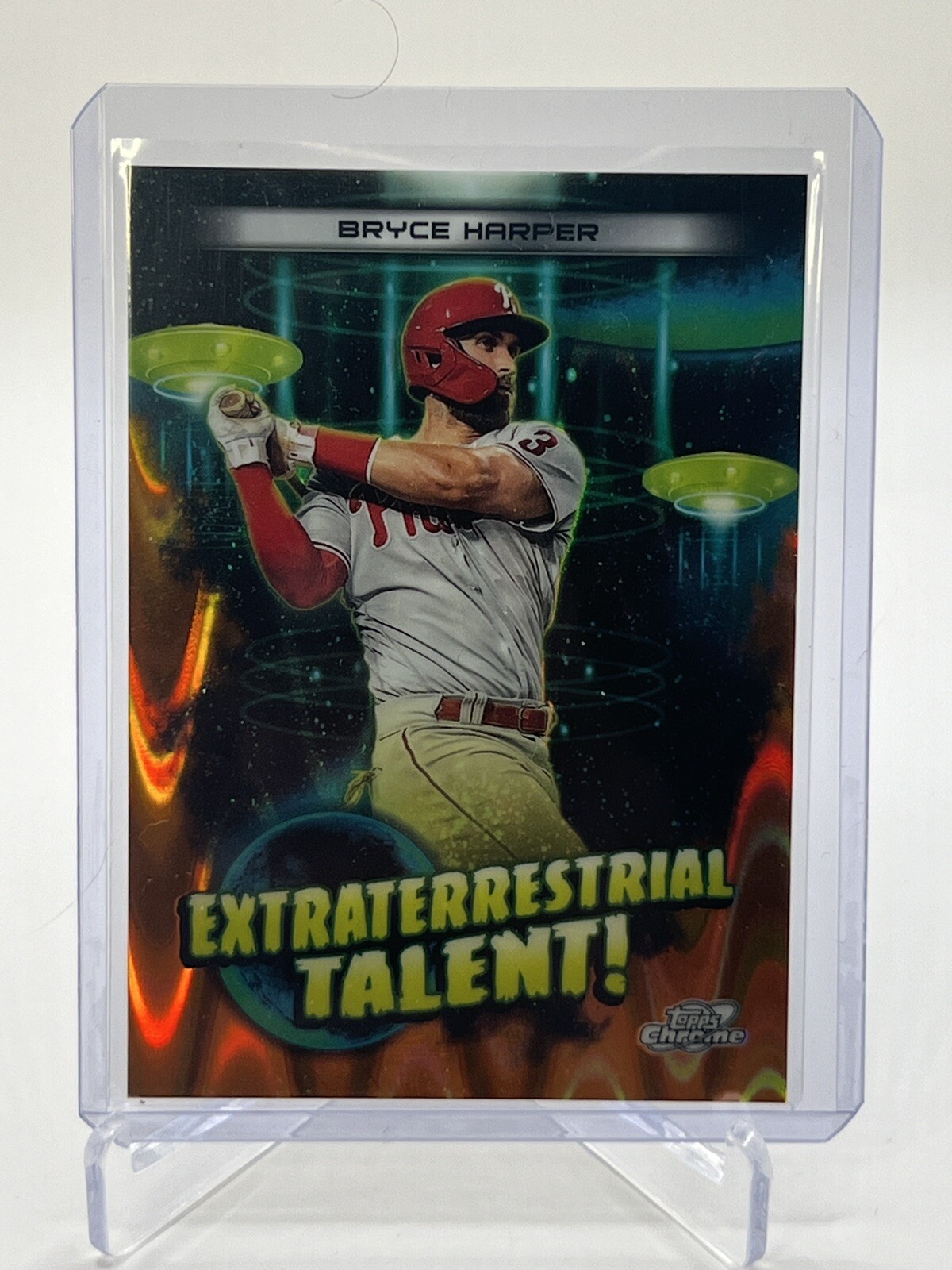 2023 Topps Chrome Cosmic BRYCE HARPER ORANGE GALACTIC /25 Extraterrestrial ET-12
