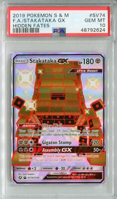 2019 Pokemon PSA 10 Hidden Fates Stakataka SV74/SV94 Shiny Vault