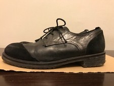 1725.a Derby Shoes Size 38 Leather and Suede Black