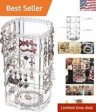 360  Rotating Jewelry Display Stand with 160 Earring Holes  Necklace Grooves