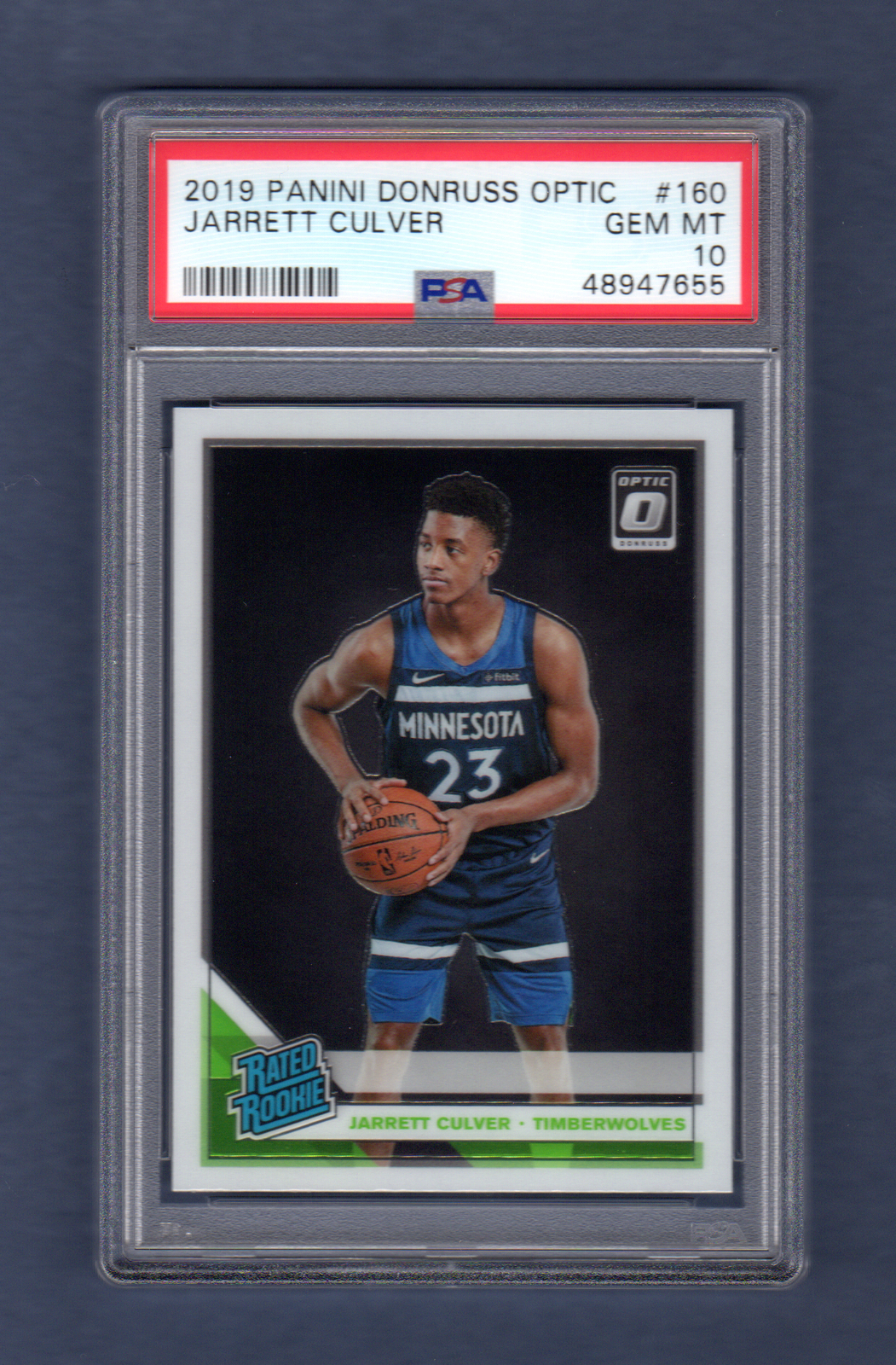 JARRETT CULVER 2019-20 PANINI DONRUSS OPTIC ROOKIE RC PSA 10 GEM MINT TWOLVES