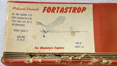 Midwest FORTASTROP Free Flight Model Airplane Kit  36" WS