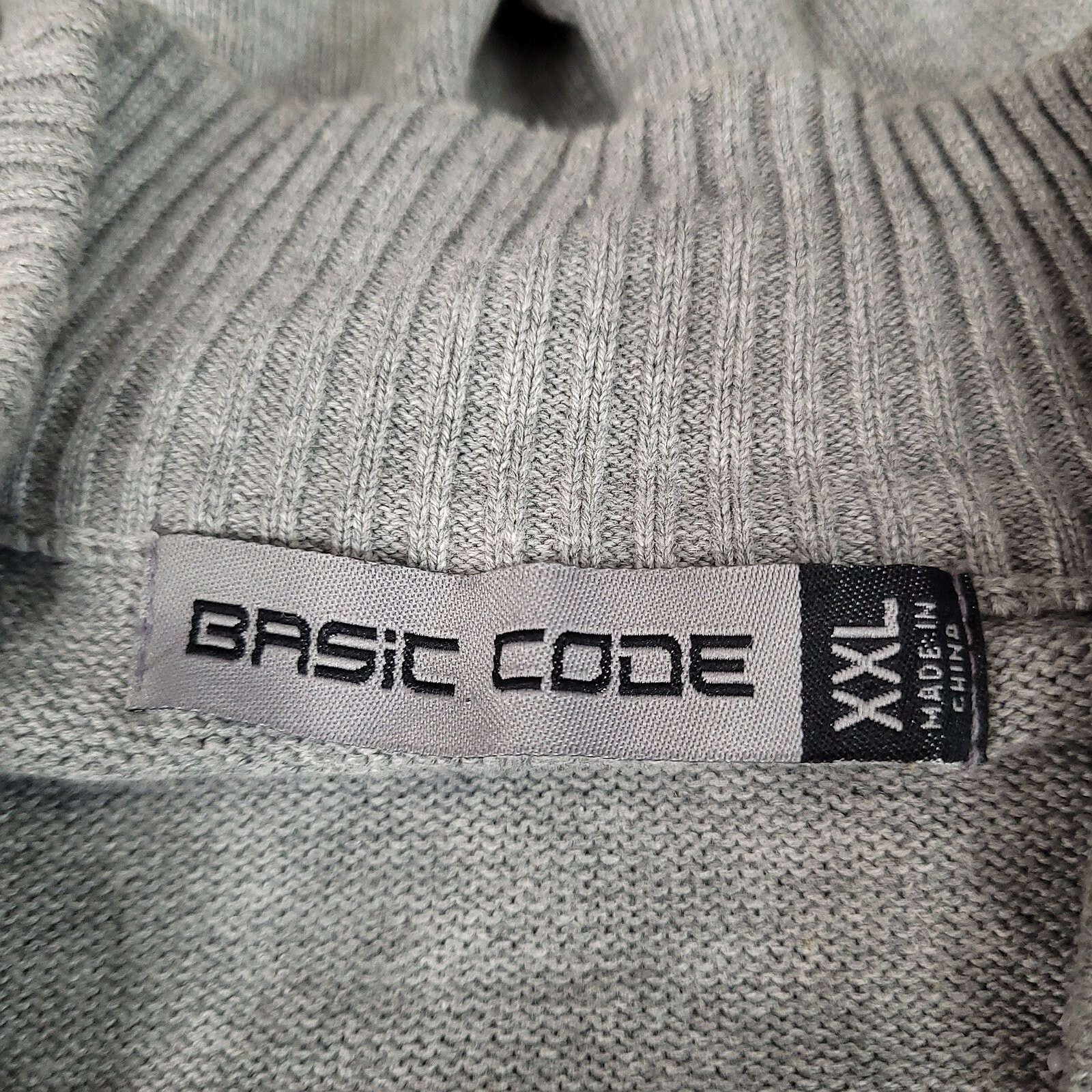 Basic Code Men's Full Zip Knit Sweater Jacket Gra… - image 5