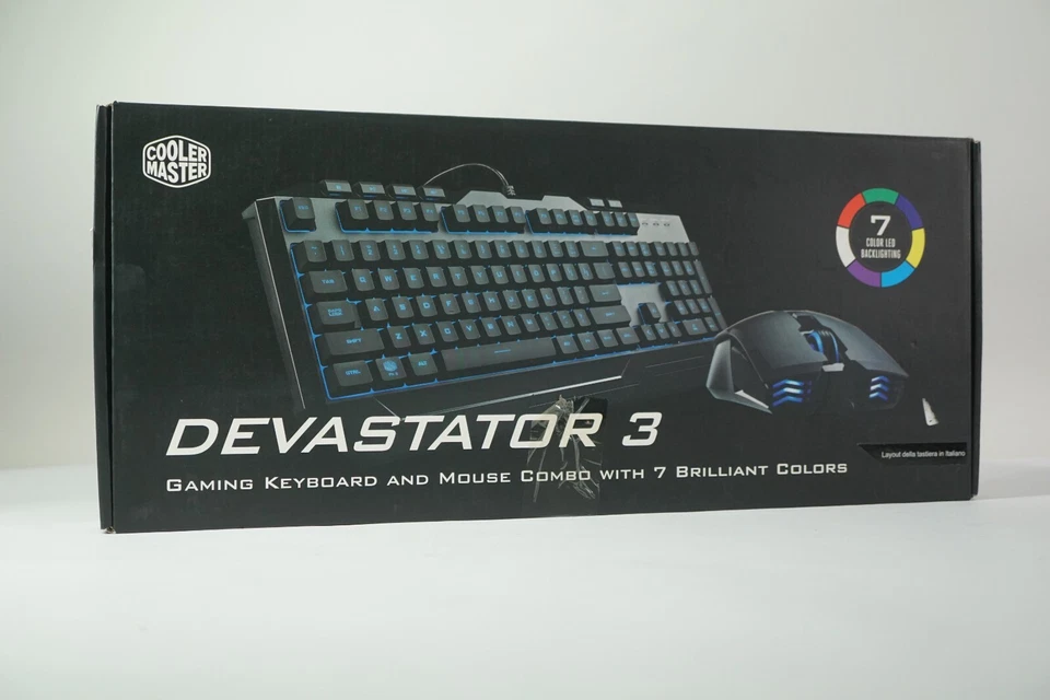 Cooler Master Devastator 3 Gaming-Tastatur QWERTY-Keyboard schwarz LED #104