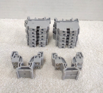 Elmex DIN Rail Terminal Block Kut 2.5mm 300V 25Amp 12-20AWG Lot of 12 + 4 Stops