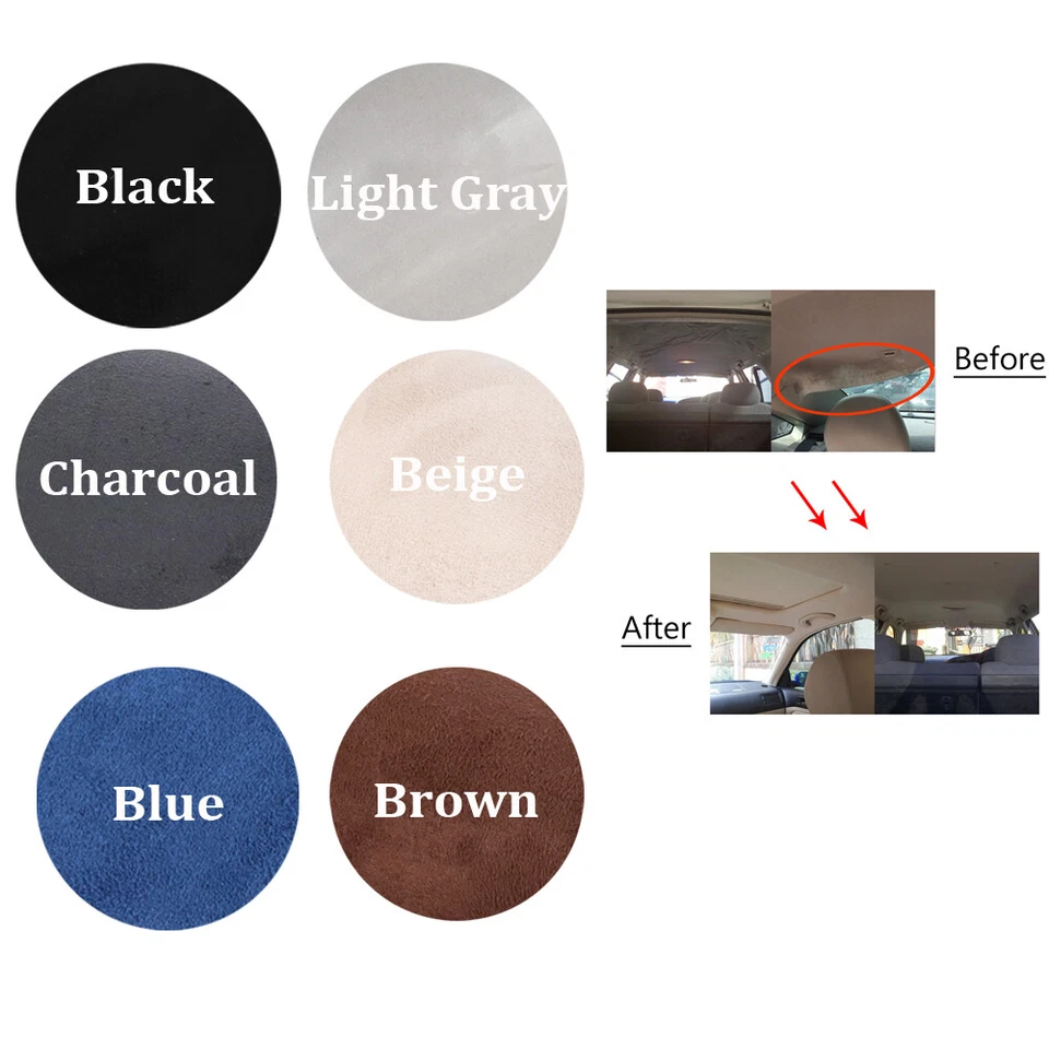 Upholstery Suede Headliner Fabric Car Ceiling Liner Sag/Broken/Tore/Rip Replace - Image 2 of 4