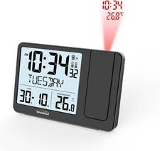 Projection Clock Radio Control 2025 UK  & Ireland Version LCD Display